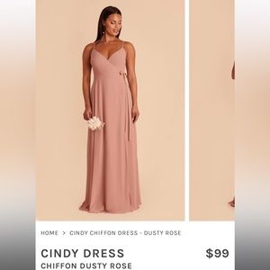 Birdy Grey Cindy Dress in Dusty Rose Chiffon. Size small